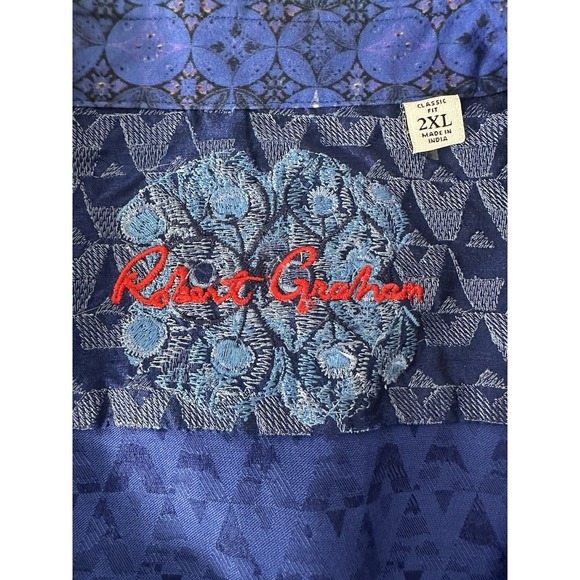 Robert Graham Shirt Men's 2XL Long Sleeve Button Up Designer Luxury Formal - Picture 3 of 11
